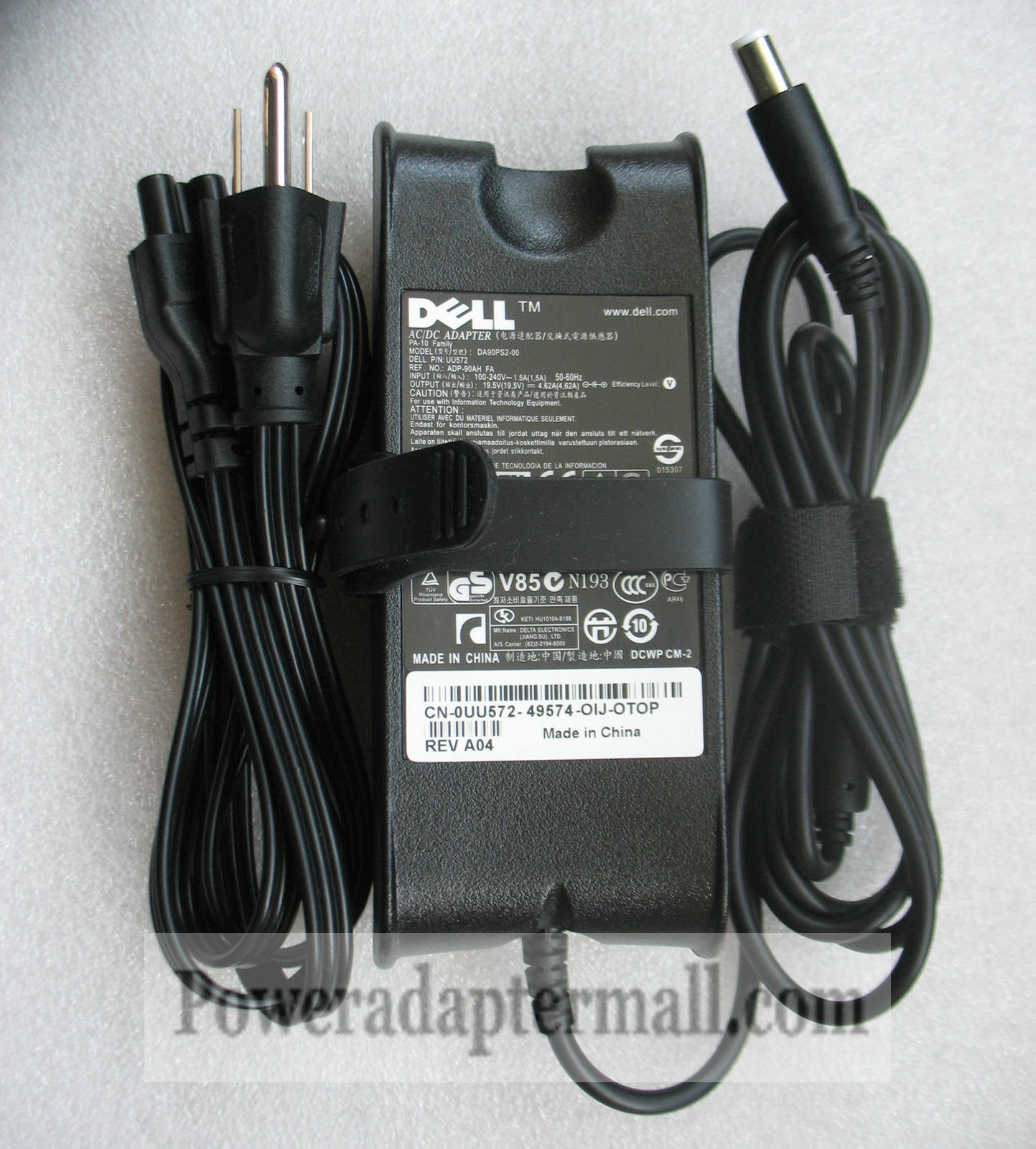 19.5V 4.62A Dell WK890 ADP-90VB J62H3 Laptop AC Adapter